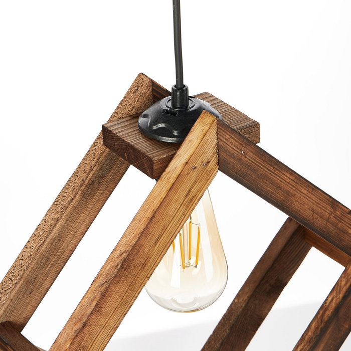 Opviq Square Antiquation Lámpara de Araña de Madera Marrón